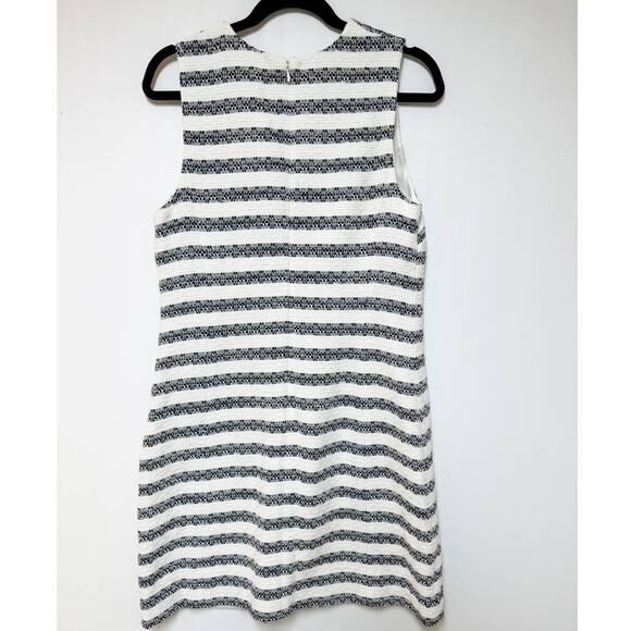 J. Crew Womens Striped Tweed Dress White Blue 10 - Picture 6 of 7